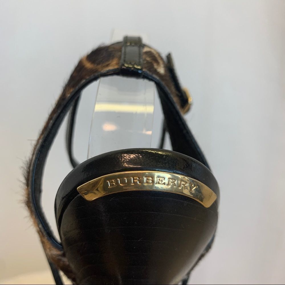 Burberry Prorsum leopard pony hair Animal Print T-Strap Sandals Platforms Sz 39 - Picture 10 of 13